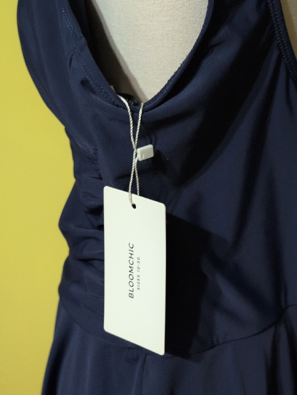 BloomChic Navy Blue V-Neck Bathing Suit - Picture 8 of 8